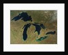 Satellite image of the Great Lakes in early spring by Anonymous