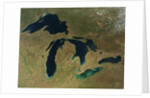 Satellite image of the Great Lakes in early spring by Anonymous
