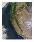 Satellite image of Oregon and California by Anonymous