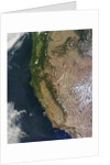 Satellite image of Oregon and California by Anonymous