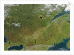 Satellite image of eastern Canada with fall colors by Anonymous