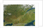 Satellite image of eastern Canada with fall colors by Anonymous