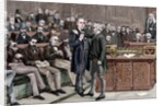 Arrest of deputy atheist Brandlaugh for refusing to leave the Chamber of Commons. London. England. by Anonymous