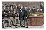Arrest of deputy atheist Brandlaugh for refusing to leave the Chamber of Commons. London. England. by Anonymous