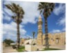 Caesarea Harbor National Park, Crusader City, a roman sarcophagus adorned with rosettes and the minaret of Bosnian Mosque by Anonymous