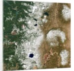 Satellite view of Crater Lake and the Cascade Mountains of Oregon by Anonymous