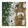 Satellite view of Crater Lake and the Cascade Mountains of Oregon by Anonymous