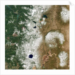 Satellite view of Crater Lake and the Cascade Mountains of Oregon by Anonymous