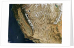 Satellite view of California and Nevada showing early season snow in the Sierra Nevada Mountains by Anonymous