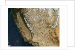 Satellite view of California and Nevada showing early season snow in the Sierra Nevada Mountains by Anonymous