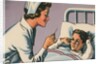 Nurse Taking Boy's Temperature by Anonymous