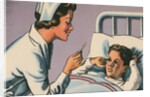 Nurse Taking Boy's Temperature by Anonymous