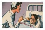 Nurse Taking Boy's Temperature by Anonymous