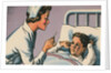 Nurse Taking Boy's Temperature by Anonymous