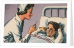 Nurse Taking Boy's Temperature by Anonymous