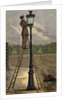 Lamplighter cleaning an old lamppost. by Anonymous