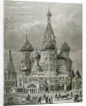 Russia, Moscow, St. Basil's Cathedral, Engraving by Anonymous
