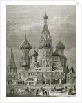 Russia, Moscow, St. Basil's Cathedral, Engraving by Anonymous