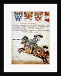 Book of the Tournament. Knight on horseback and armed with spears. Italy. by Anonymous
