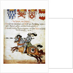 Book of the Tournament. Knight on horseback and armed with spears. Italy. by Anonymous