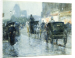 Horse Drawn Cabs at Evening, New York by Frederick Childe Hassam