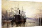 Sunset, New York Harbour by Henry Farrer