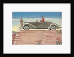 Tourists in Convertible Car on Mesa by Anonymous