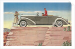 Tourists in Convertible Car on Mesa by Anonymous