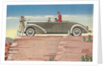Tourists in Convertible Car on Mesa by Anonymous