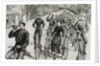 American League cycles in Pennsylvania Avenue. Mid May 1884. Washington. United States. Engraving. by Anonymous
