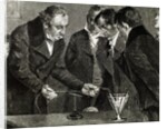 Oersted, Hans Christian (1777-1851). Danish physicist and chemist. Oersted discovers electromagnet by Anonymous