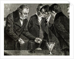 Oersted, Hans Christian (1777-1851). Danish physicist and chemist. Oersted discovers electromagnet by Anonymous