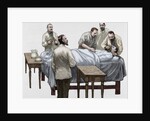 History of medicine. Chloroform anesthesia. Engraving, 19th century. Colored. by Anonymous