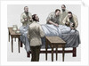 History of medicine. Chloroform anesthesia. Engraving, 19th century. Colored. by Anonymous