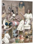 Mummification. Anciet Egypt. Engraving. 19th century. Colored. by Anonymous