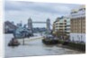 The Thames river, the HMS Belfast, a Royal Navy light cruiser, and the Tower Bridge by Anonymous