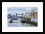 The Thames river, the HMS Belfast, a Royal Navy light cruiser, and the Tower Bridge by Anonymous