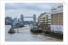 The Thames river, the HMS Belfast, a Royal Navy light cruiser, and the Tower Bridge by Anonymous