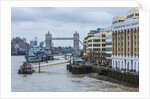 The Thames river, the HMS Belfast, a Royal Navy light cruiser, and the Tower Bridge by Anonymous