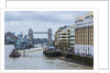 The Thames river, the HMS Belfast, a Royal Navy light cruiser, and the Tower Bridge by Anonymous