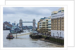 The Thames river, the HMS Belfast, a Royal Navy light cruiser, and the Tower Bridge by Anonymous