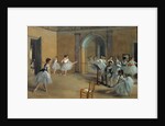 The Dance Foyer at the Opera on the Rue Le Peletier by Egar Degas