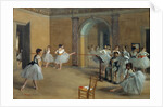 The Dance Foyer at the Opera on the Rue Le Peletier by Egar Degas