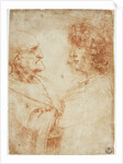 Drawing of an Old Man and a Youth by Leonardo da Vinci