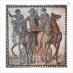 Roman mosaic with charioteer in a quadriga by Anonymous