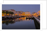 Moliceiro Boats Along the main canal of Averio With Night Lights by Anonymous