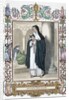 Saint Agnes of Montepulciano (1268-1317). Engraving. Colored. by Anonymous