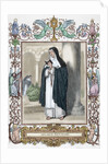 Saint Agnes of Montepulciano (1268-1317). Engraving. Colored. by Anonymous