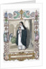 Saint Agnes of Montepulciano (1268-1317). Engraving. Colored. by Anonymous