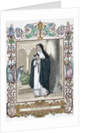 Saint Agnes of Montepulciano (1268-1317). Engraving. Colored. by Anonymous